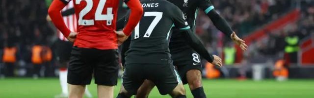 【英超】法老幽默双响，利物浦3-2圣徒，31分领跑英超