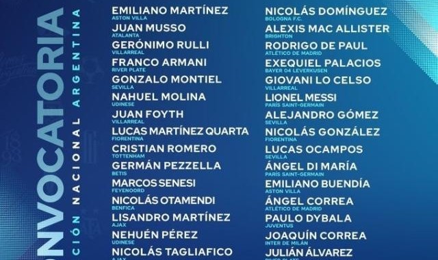 南美冠军PK欧洲冠军！阿根廷公布备战意大利大名单